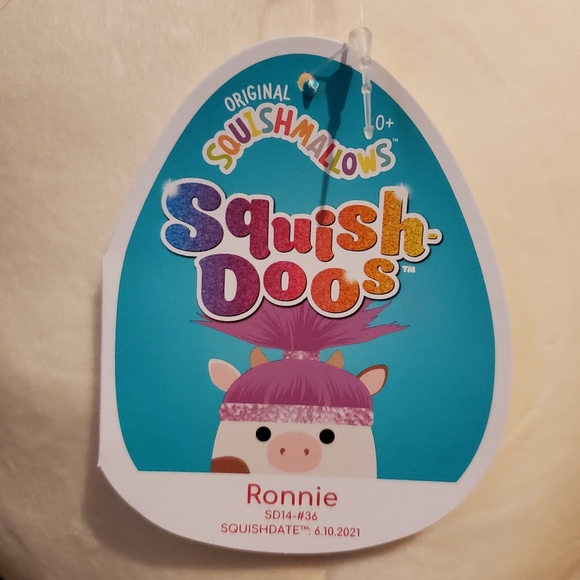 Squishmallow Squish-Doos Ronnie the Cow 14" Plush Stuffed Kellytoy Purple NWT - Picture 9 of 10